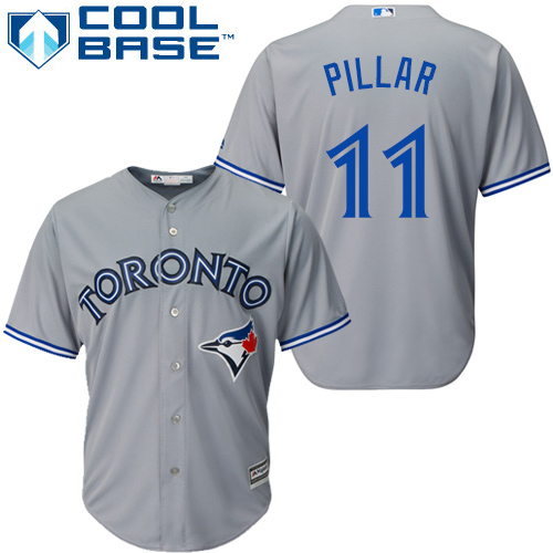 Blue Jays #11 Kevin Pillar Grey Cool Base Stitched Youth MLB Jersey